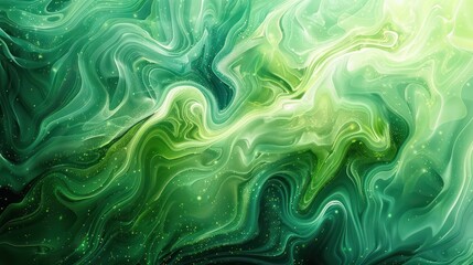A green swirl with a lot of sparkles