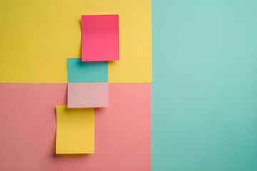 Fototapeta premium Colorful Notes on Pastel Background