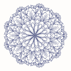 Modern floral decorative mandala on white background