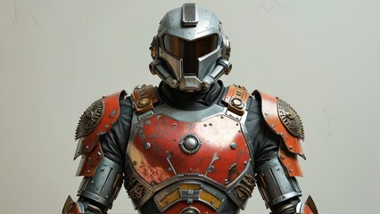 Fototapeta premium Futuristic Armor with Helmet.
