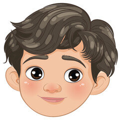 Illustration of a happy young boy's face