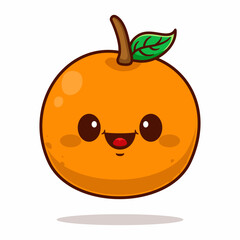 Vector cute orange fruit cartoon character kawaii illustration