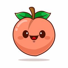 Vector cute peach cartoon character kawaii illustration