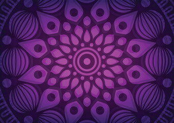 Art style mandala floral purple pattern decoration background