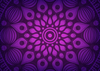 Art style mandala floral purple pattern decoration background