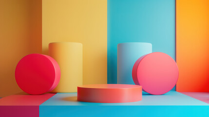 3D Colorful Abstract Background Close-Up View