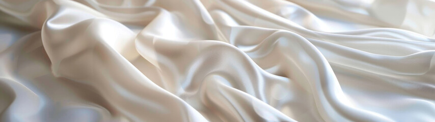 Obraz premium White silk fabric folds in full screen, 3D render with beautiful texture