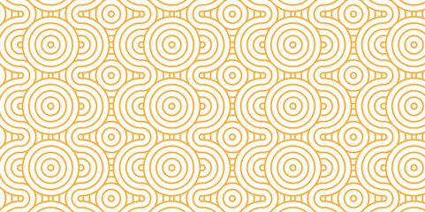 Fototapeta premium Overlapping Pattern Minimal diamond geometric waves spiral and abstract circle wave line. brown seamless tile stripe geometric create retro square line backdrop white pattern background.