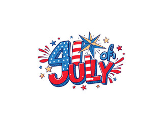 4th of July Typography design