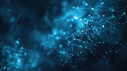 A blue background with a lot of dots and lines