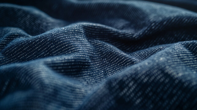 Minimalist Denim Fabric Texture Close-Up