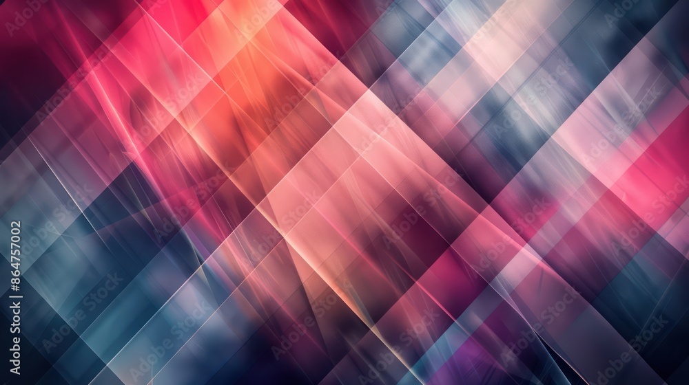 Poster A colorful abstract pattern with a blue and pink background