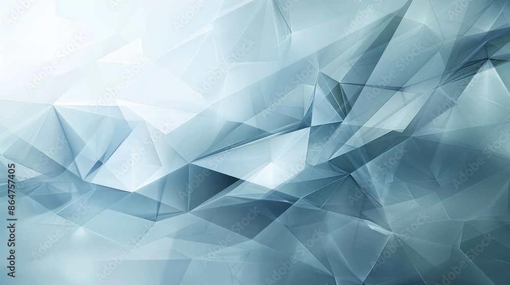 Poster a blue and white abstract image with a lot of triangles