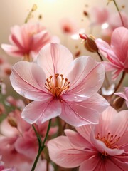 Obraz premium Pink Flowers in Bloom.