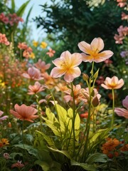 Beautiful Flowers in a Garden.