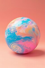Obraz premium Abstract sphere standing out on a pink background