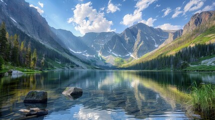 Lake with Morning Mist