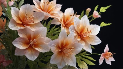Fototapeta premium Close Up of Peach Lilies.