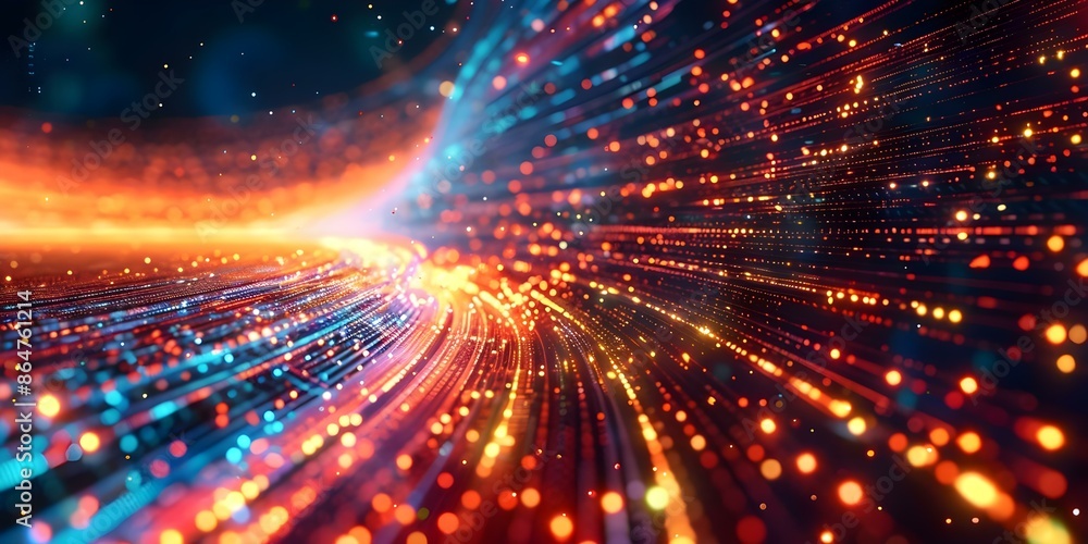 Poster abstract background formed by merging and separating digital data streams. concept abstract art, dig