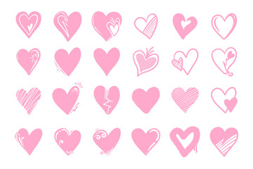 Doodle heart, love symbol icon