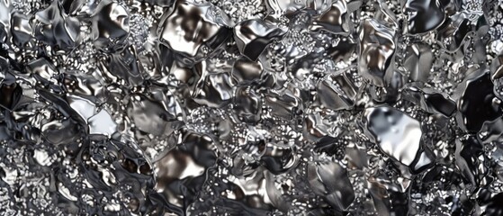 Panoramic close-up, high detail scan of rhodium material, Generative AI