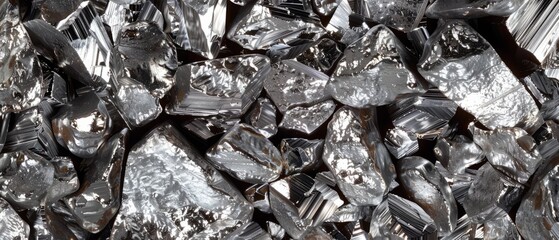 Panoramic close-up, high detail scan of rhodium material, Generative AI