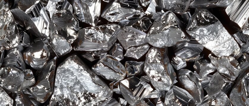 Panoramic close-up, high detail scan of rhodium material, Generative AI