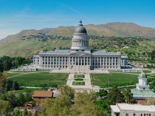 Utah State Capitol building on Capitol Hill, Salt Lake City, Utah, United States of America.