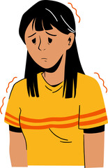 Woman with Weakness Symptoms Illustration