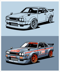 Racing Car Vintage Illustration Series 02