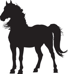 A Horse silhouettes vector style Illustration .
