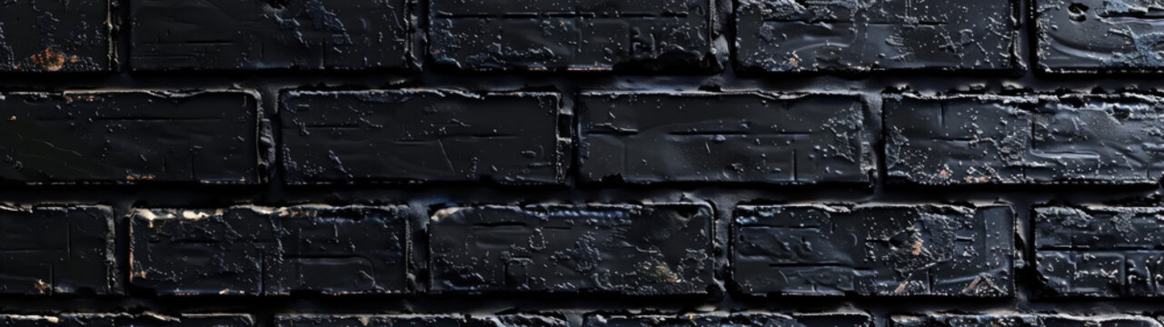 Brick wall background with vantablack grunge texture