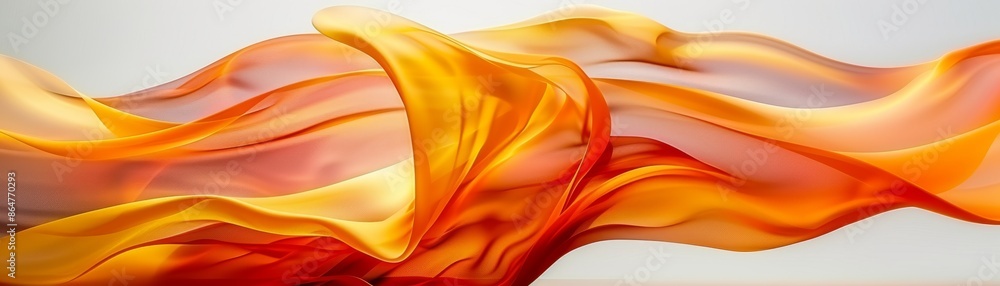 Leinwandbilder dynamic abstract background with orange and yellow waves, enhancing presentation visuals