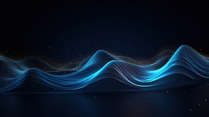 Abstract Blue and Gold Wave Pattern