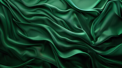 Obraz premium Green abstract background with waves, close-up realistic view