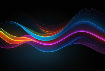 abstract vibrant colors neon waves on dark background jpg