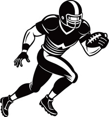 Naklejka premium American Football Player.Football player with ball.Vector illustration ready for vinyl cutting.