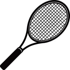 Tennis racket illustration hand drawn outline style