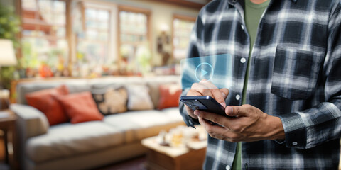 Hologram icon concept, symbol, watch movies, live broadcast, video clip, streaming video