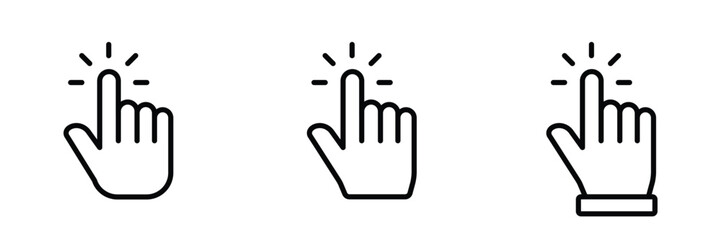 hand clicks icon set. pointer icon vectors	