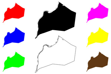 Jefferson County, Kentucky (U.S. county, United States of America, USA, U.S., US) map vector illustration, scribble sketch Jefferson map