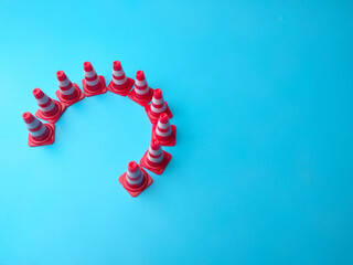 Mini plastic cones that have been arranged