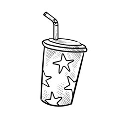 cinema soft drink handdrawn illustration