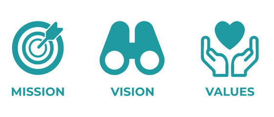 Mission vision values icon design.Organization mission vision values icon design vector. vector illustration isolated on white background