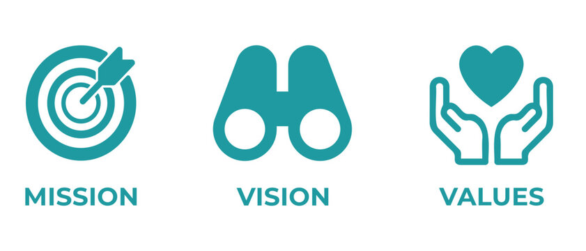 Mission vision values icon design.Organization mission vision values icon design vector. vector illustration isolated on white background