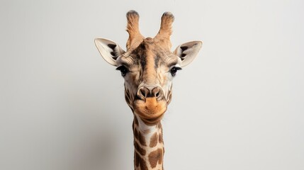 Fototapeta premium Fun giraffe on white background. 