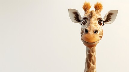 Naklejka premium Fun giraffe on white background. 