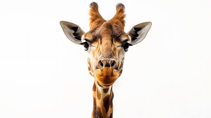 Obraz premium Fun giraffe on white background. 
