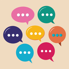 colorful bubble chat many variations