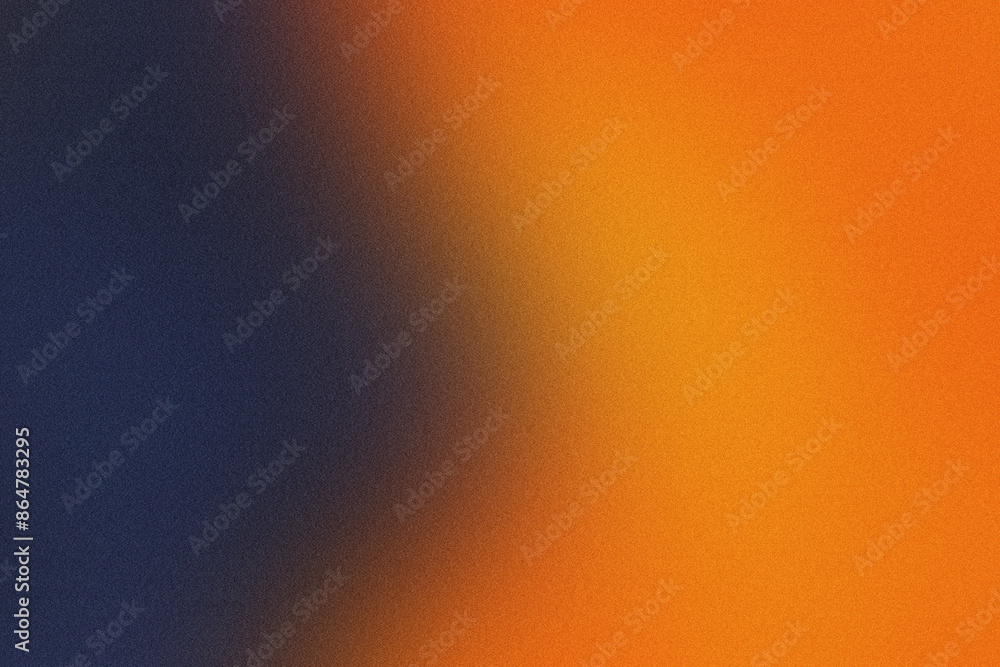 Poster blending orange and blue backgrounds to create a textured gradient